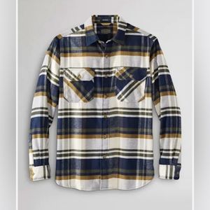MEN'S PLAID BURNSIDE DOUBLE-BRUSHED FLANNEL SHIRT XL